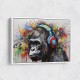 Gorilla In Headphones Graffiti Street Art