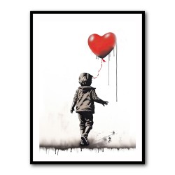 Boy With a Red Balloon Street Art