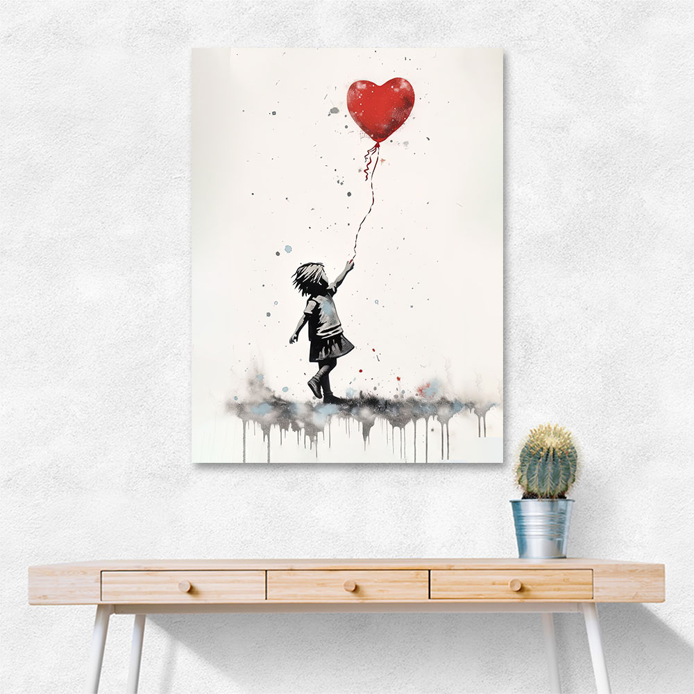 Girl With a Red Balloon Street Art