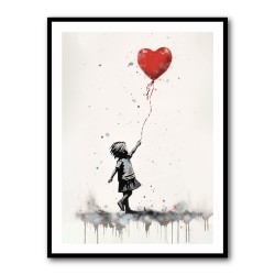 Girl With a Red Balloon Street Art