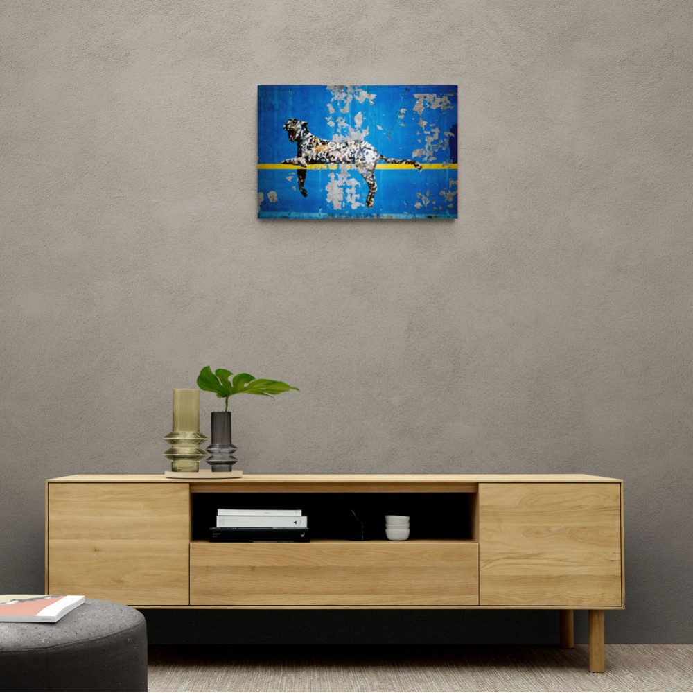 Banksy Blue Leopard Wall Art