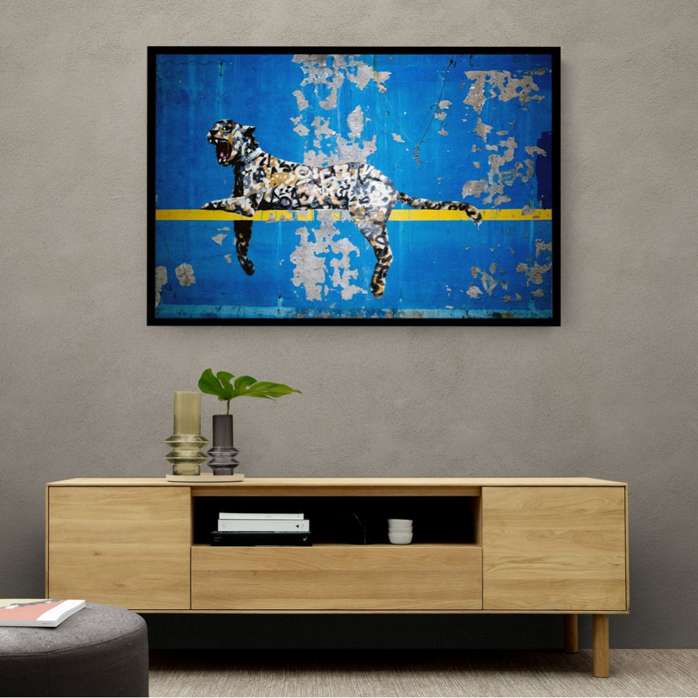 Banksy Blue Leopard Wall Art