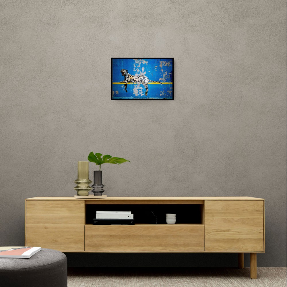 Banksy Blue Leopard Wall Art