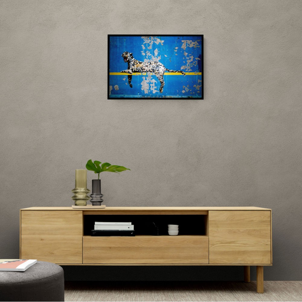 Banksy Blue Leopard Wall Art