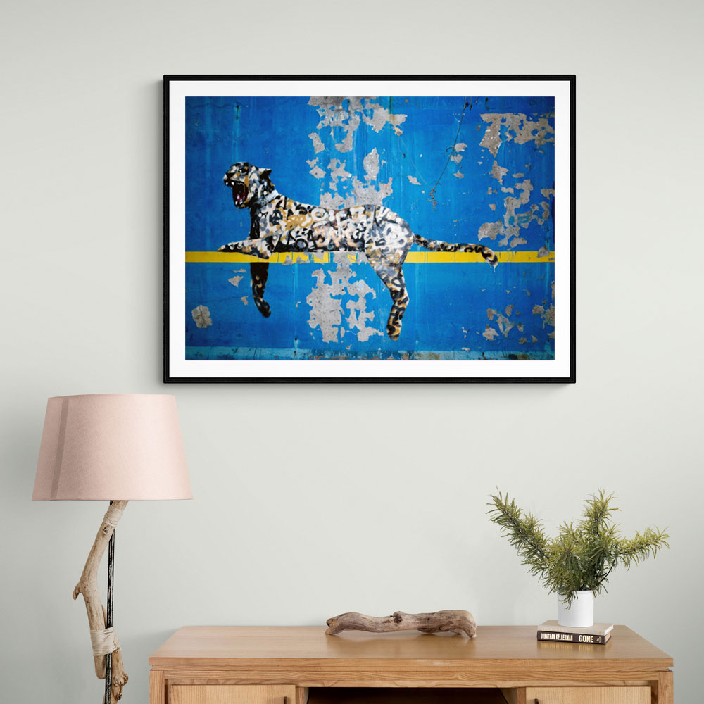 Banksy Blue Leopard Wall Art