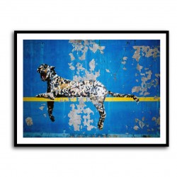 Banksy Blue Leopard Wall Art