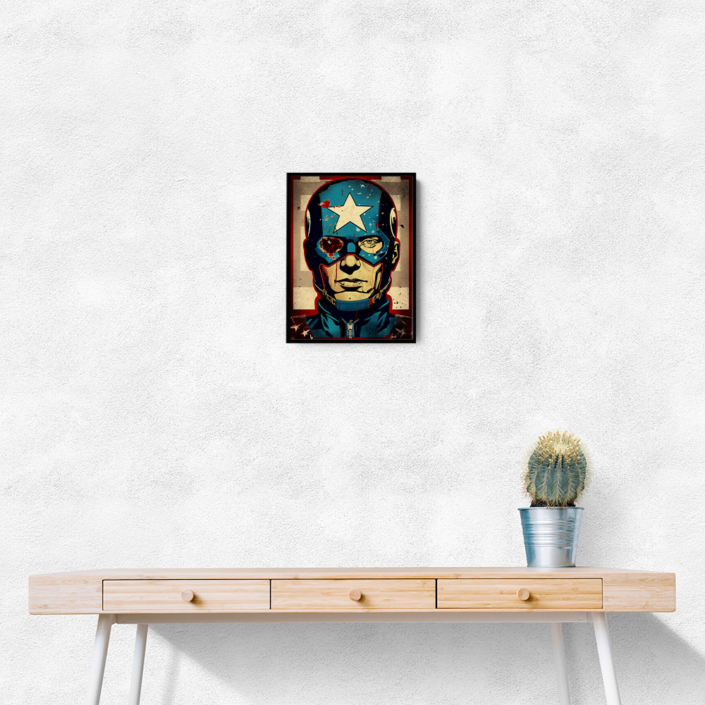 Captain America Grunge Pop Wall Art