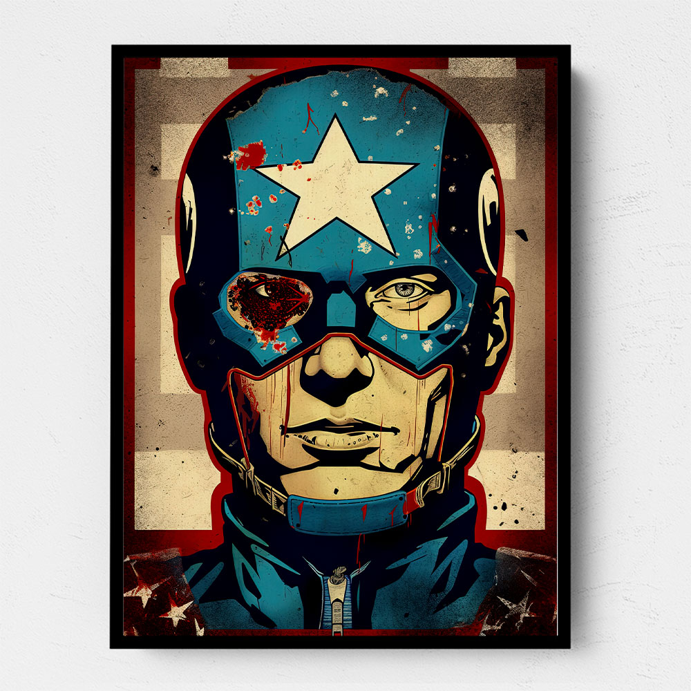 Captain America Grunge Pop Wall Art