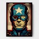Captain America Grunge Pop Wall Art