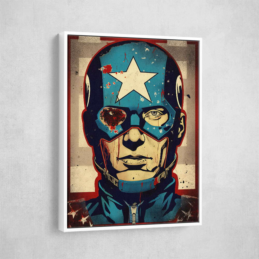 Captain America Grunge Pop Wall Art