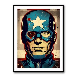 Captain America Grunge Pop Wall Art