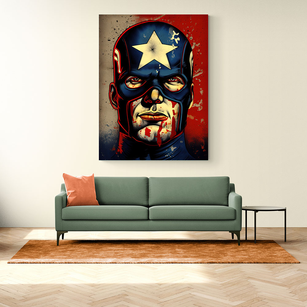 Captain America Grunge Pop 1 Wall Art