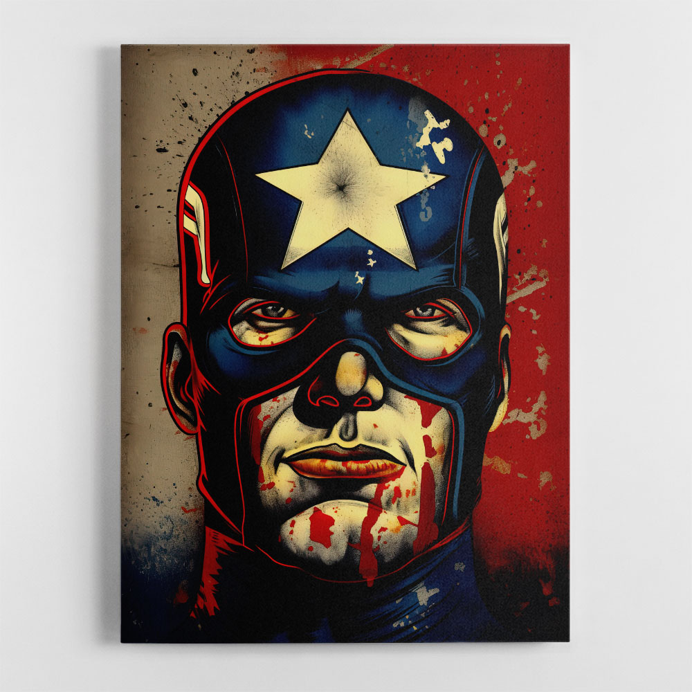 Captain America Grunge Pop 1 Wall Art