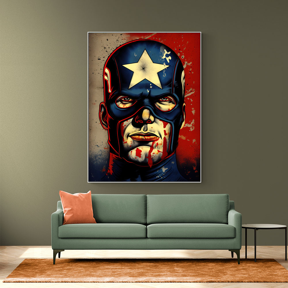 Captain America Grunge Pop 1 Wall Art