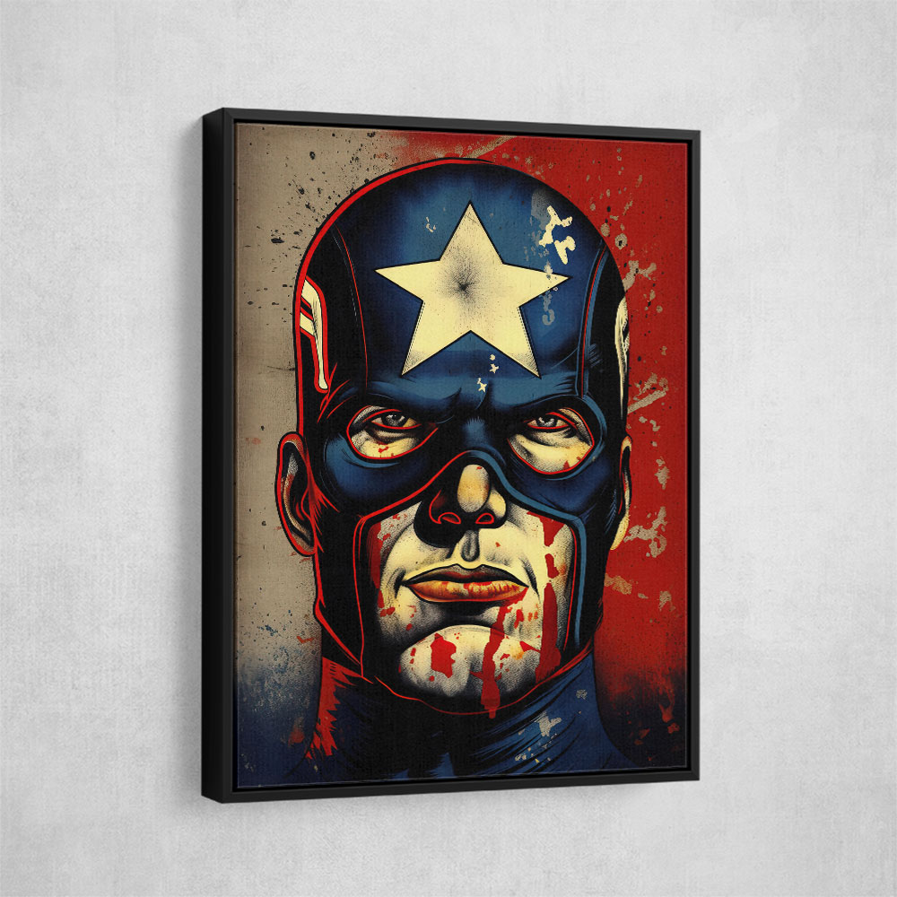 Captain America Grunge Pop 1 Wall Art