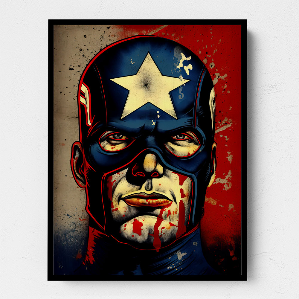 Captain America Grunge Pop 1 Wall Art