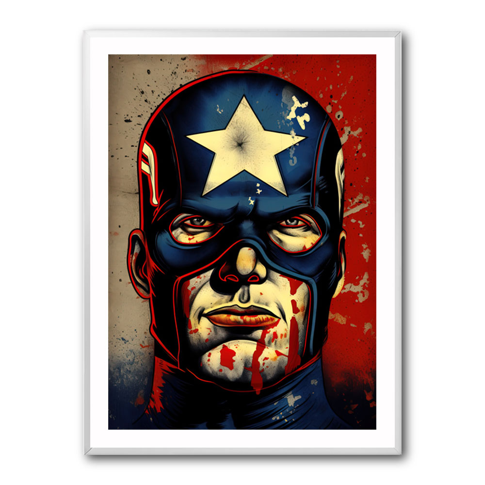 Captain America Grunge Pop 1 Wall Art