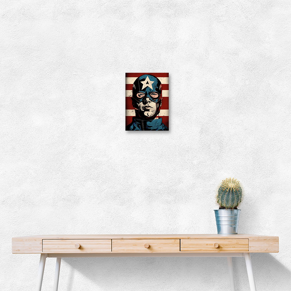 Captain America Grunge Pop 2 Wall Art