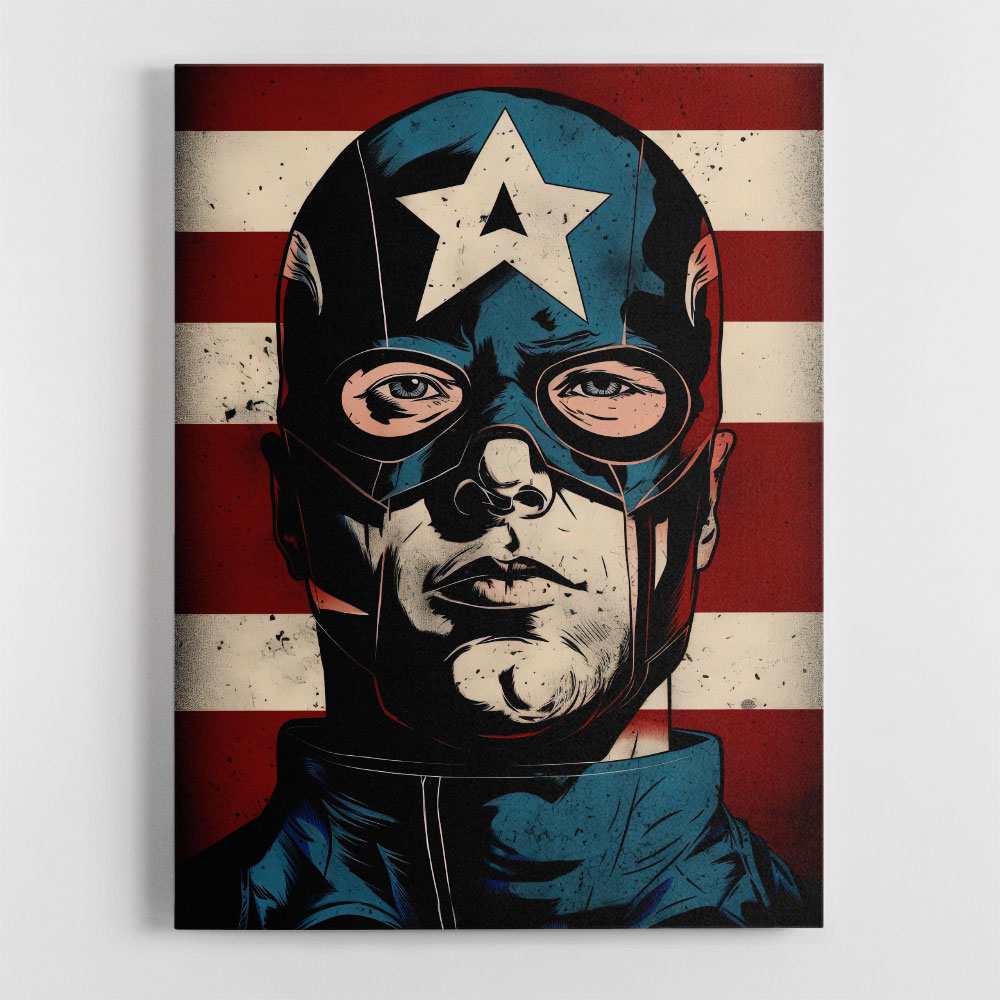 Captain America Grunge Pop 2 Wall Art