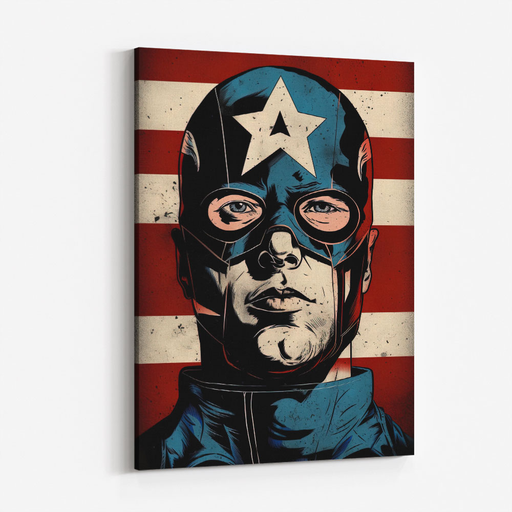 Captain America Grunge Pop 2 Wall Art