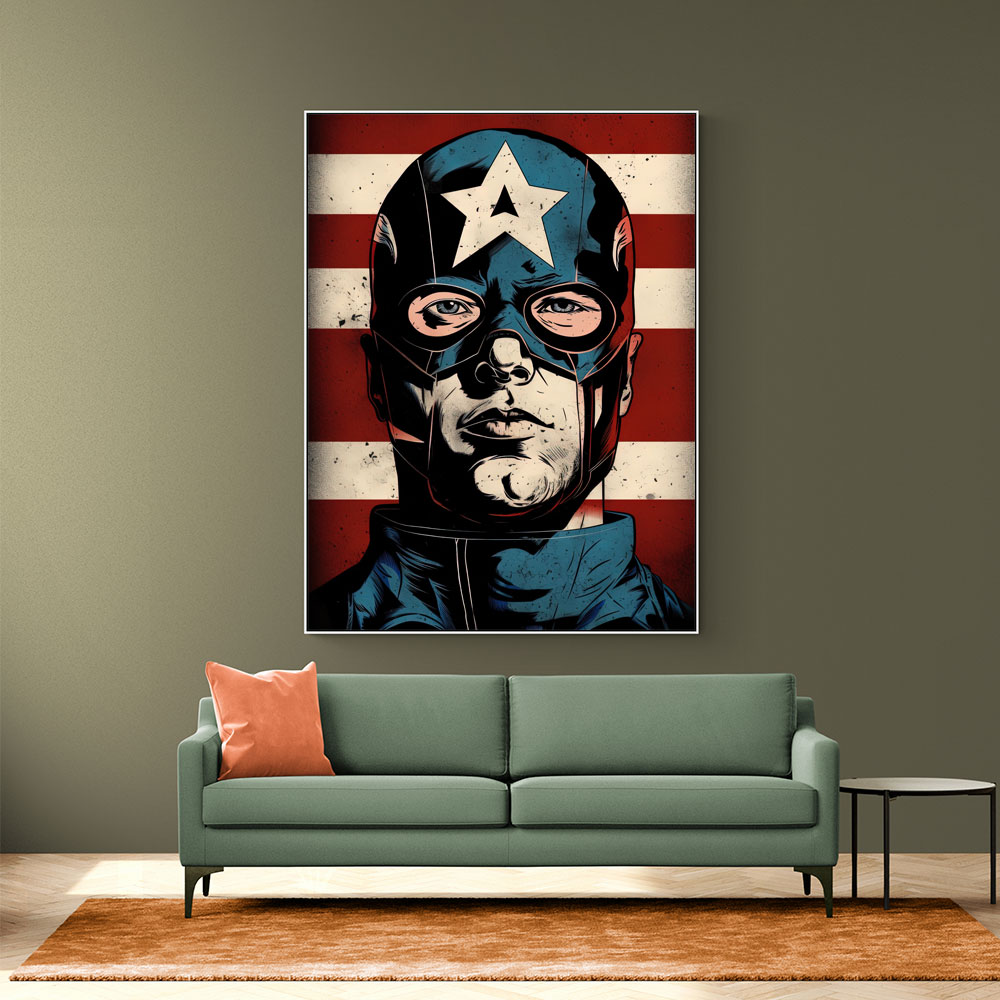 Captain America Grunge Pop 2 Wall Art