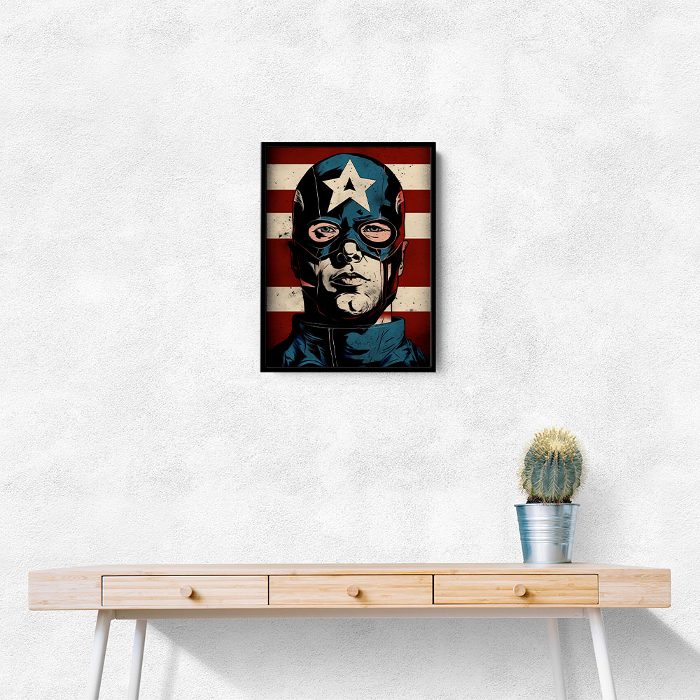 Captain America Grunge Pop 2 Wall Art