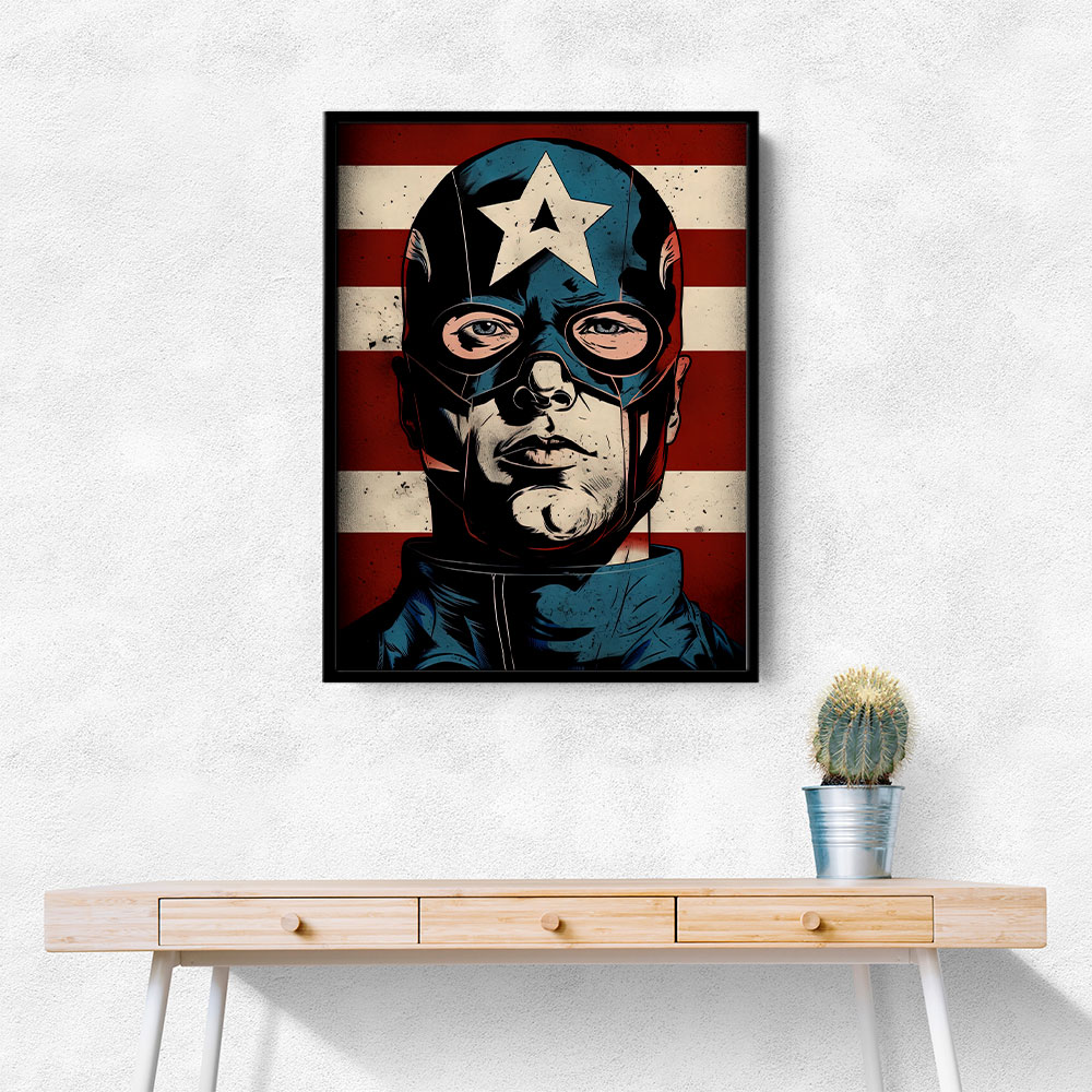 Captain America Grunge Pop 2 Wall Art