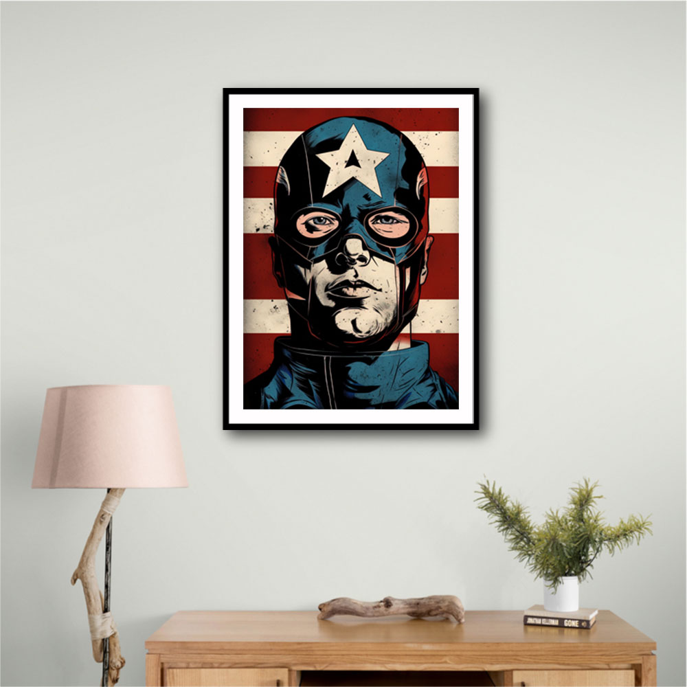 Captain America Grunge Pop 2 Wall Art