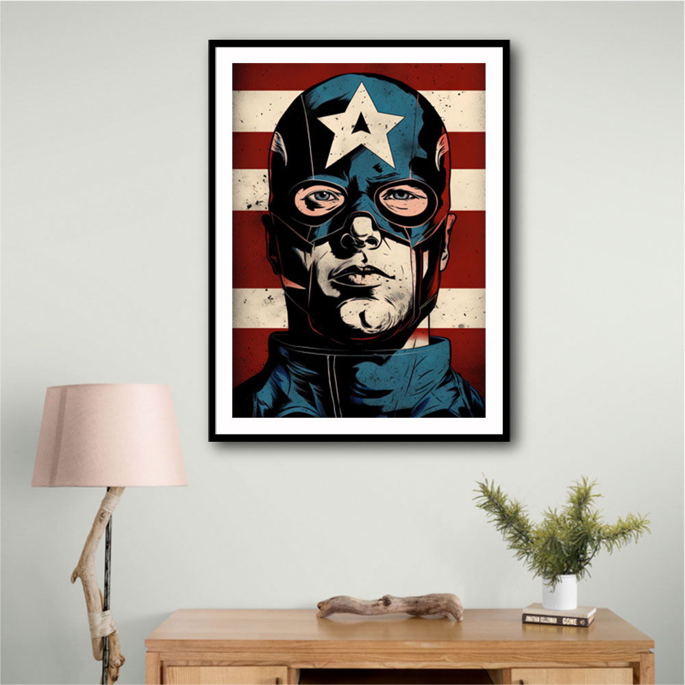 Captain America Grunge Pop 2 Wall Art