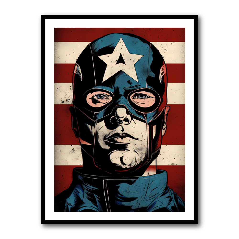 Captain America Grunge Pop 2 Wall Art