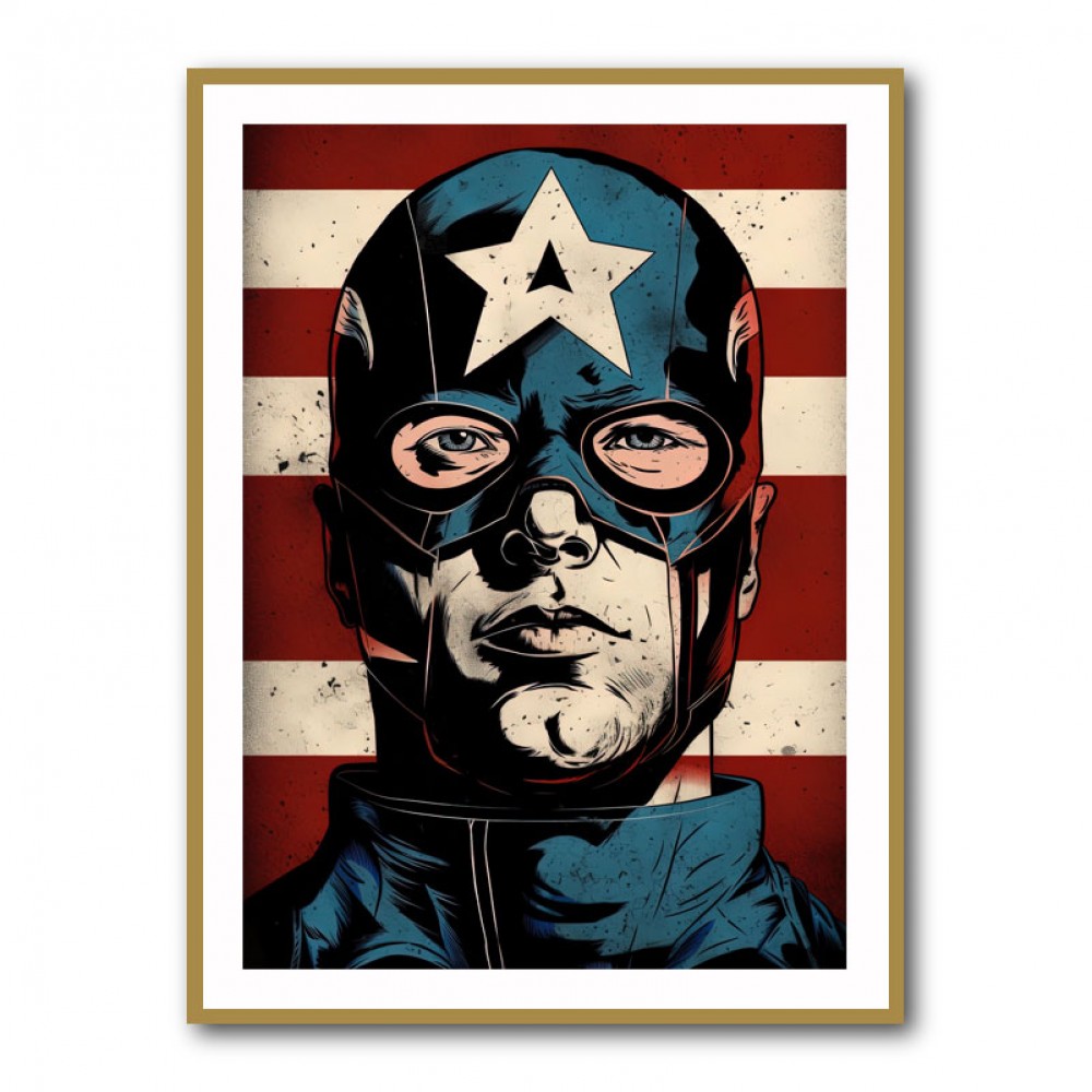 Captain America Grunge Pop 2 Wall Art