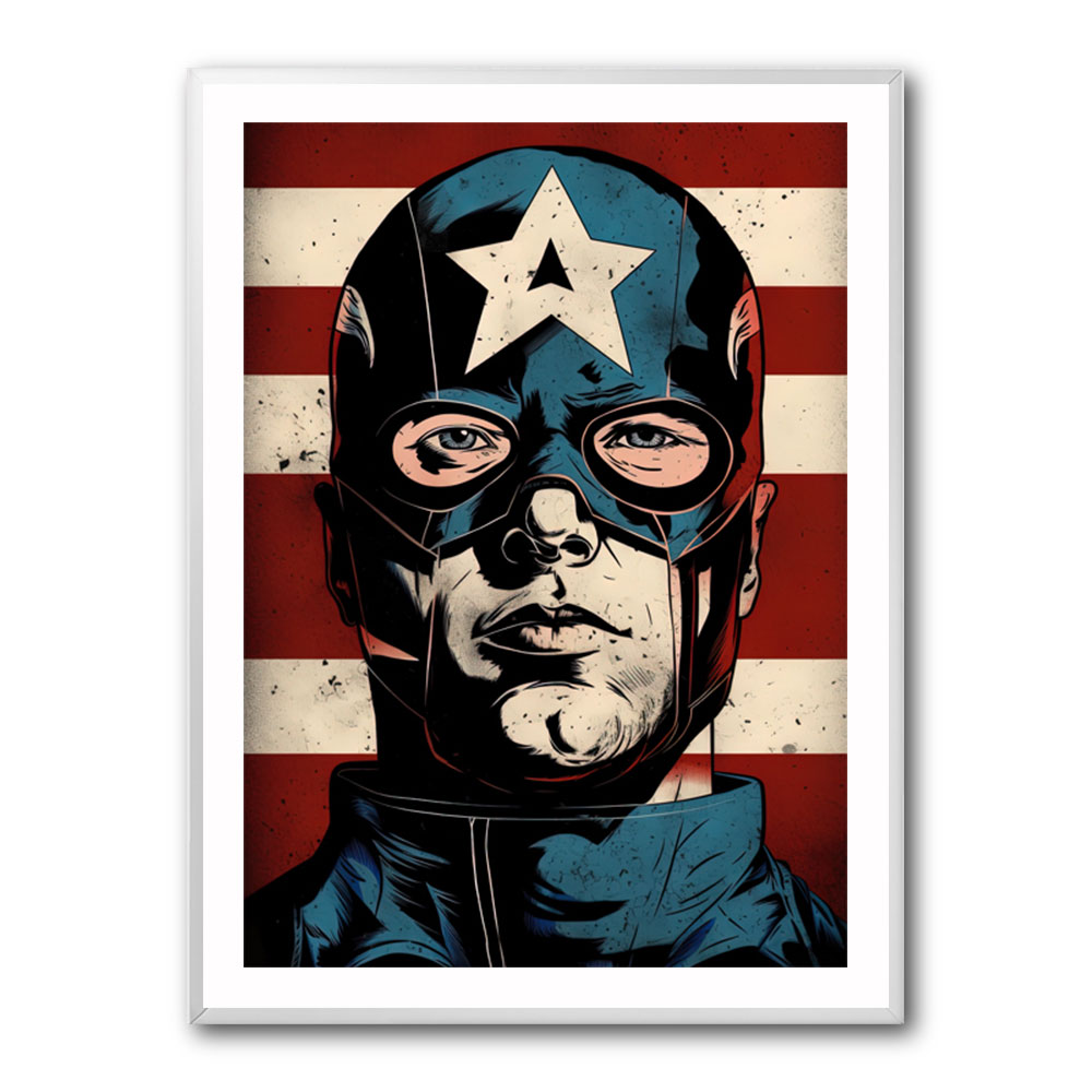 Captain America Grunge Pop 2 Wall Art