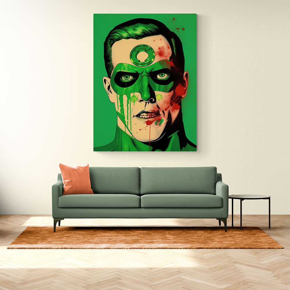 Green Lantern Grunge Pop Wall Art