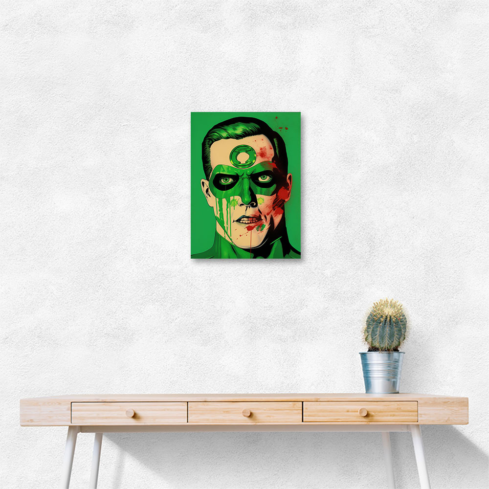 Green Lantern Grunge Pop Wall Art