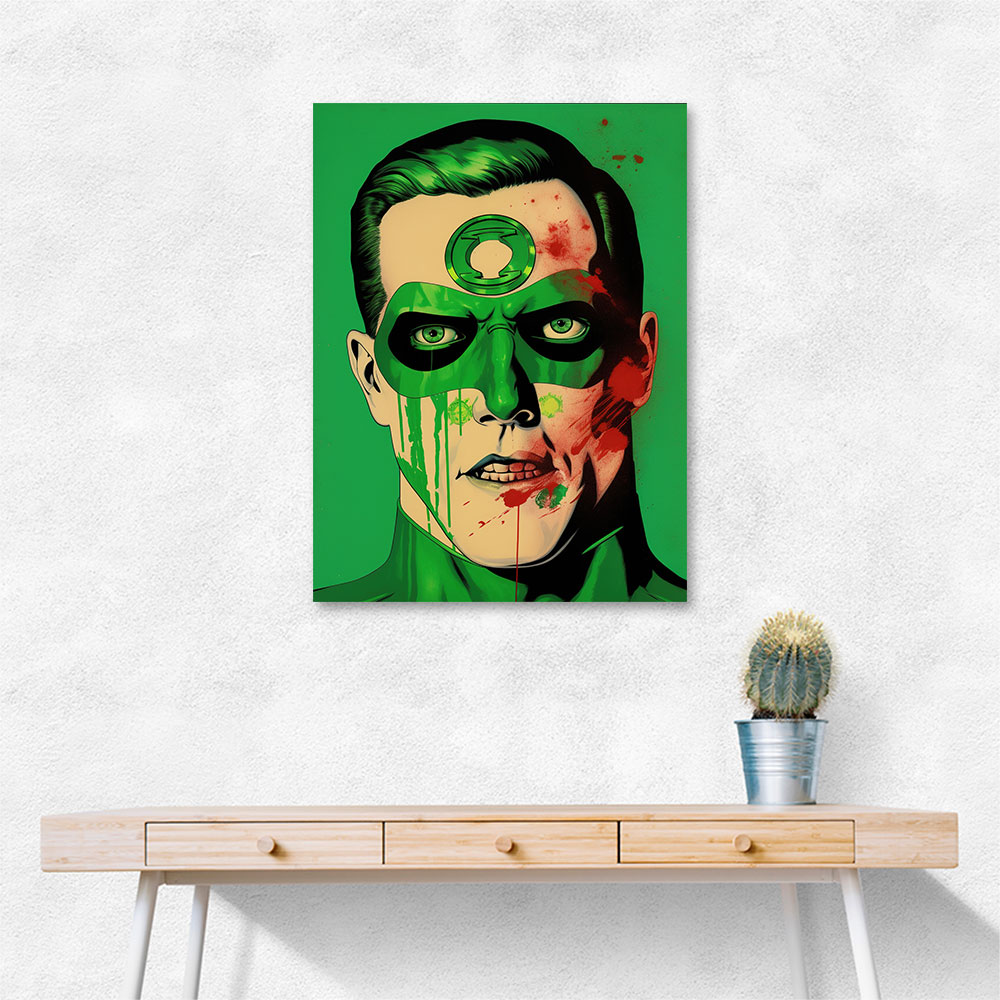 Green Lantern Grunge Pop Wall Art