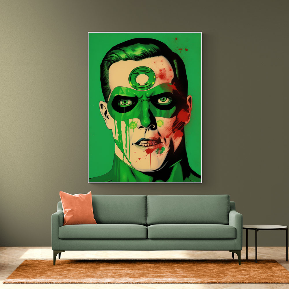 Green Lantern Grunge Pop Wall Art