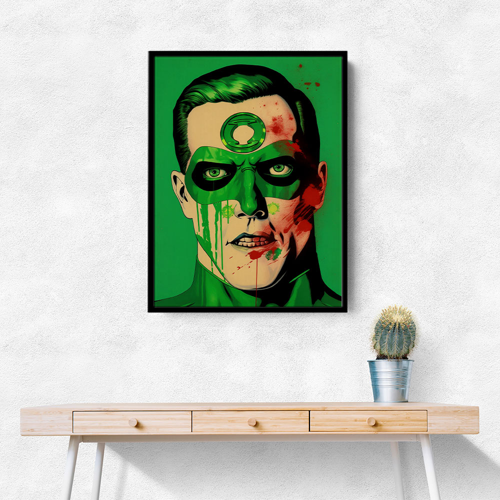 Green Lantern Grunge Pop Wall Art