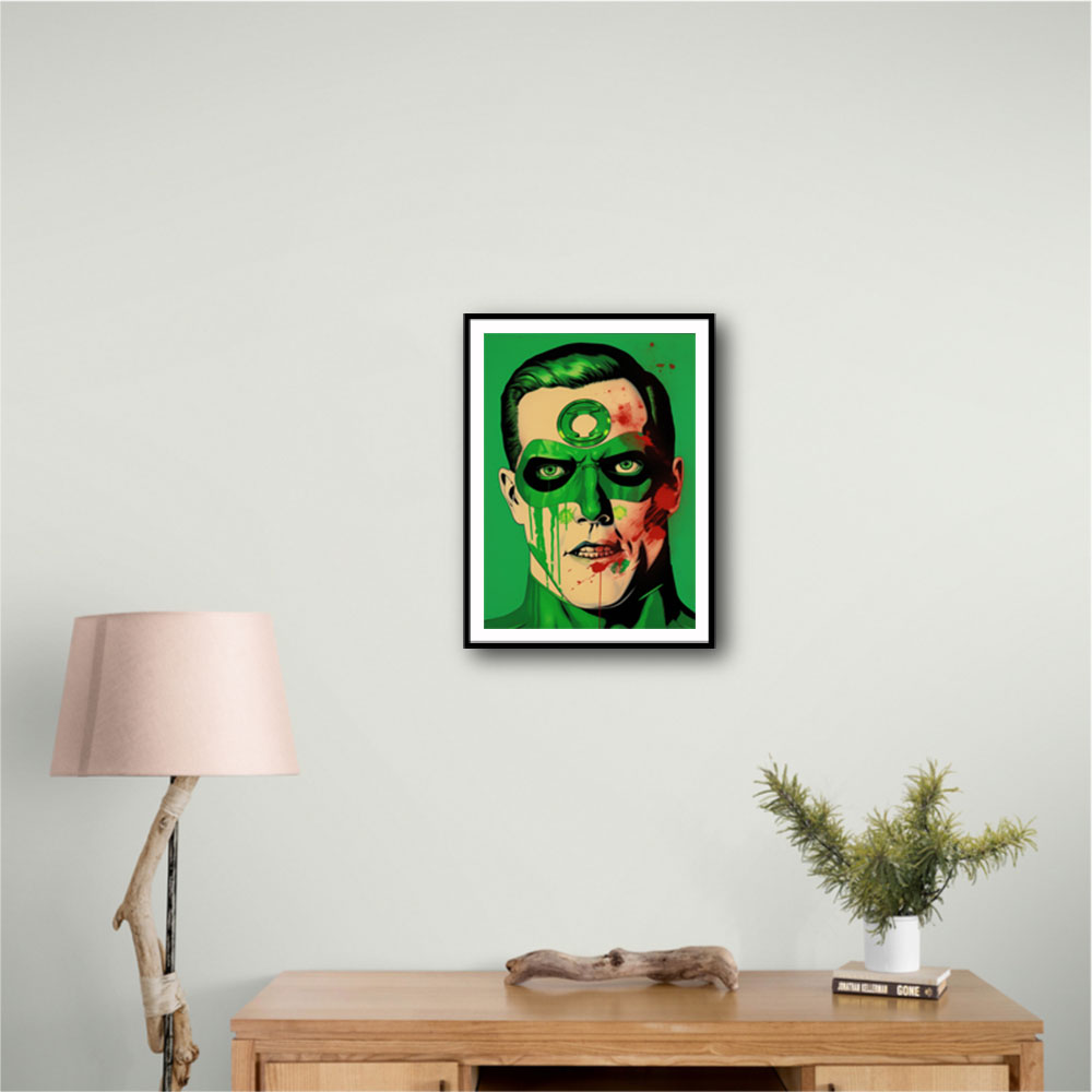 Green Lantern Grunge Pop Wall Art