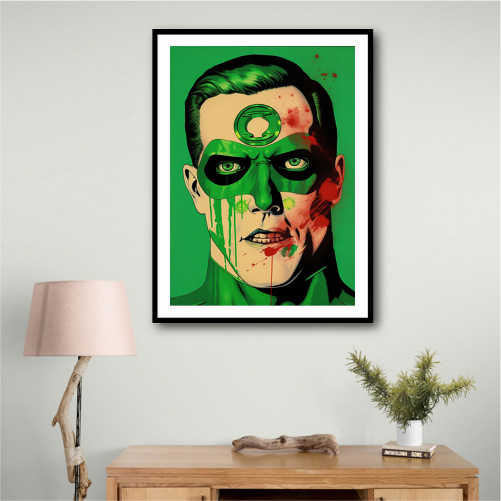 Green Lantern Grunge Pop Wall Art