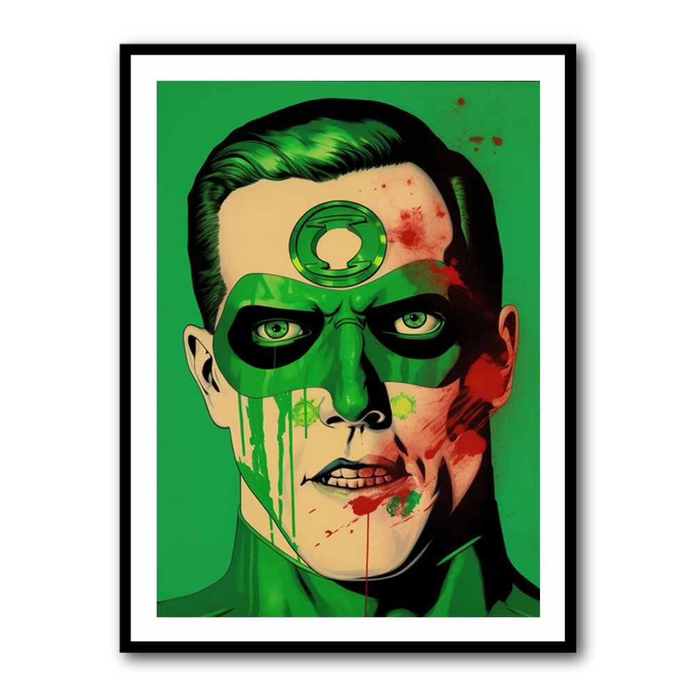 Green Lantern Grunge Pop Wall Art