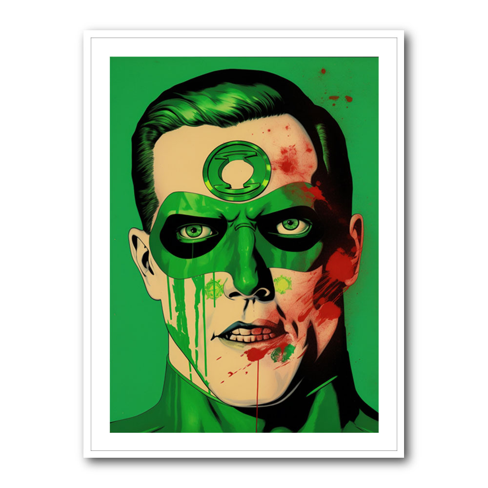 Green Lantern Grunge Pop Wall Art