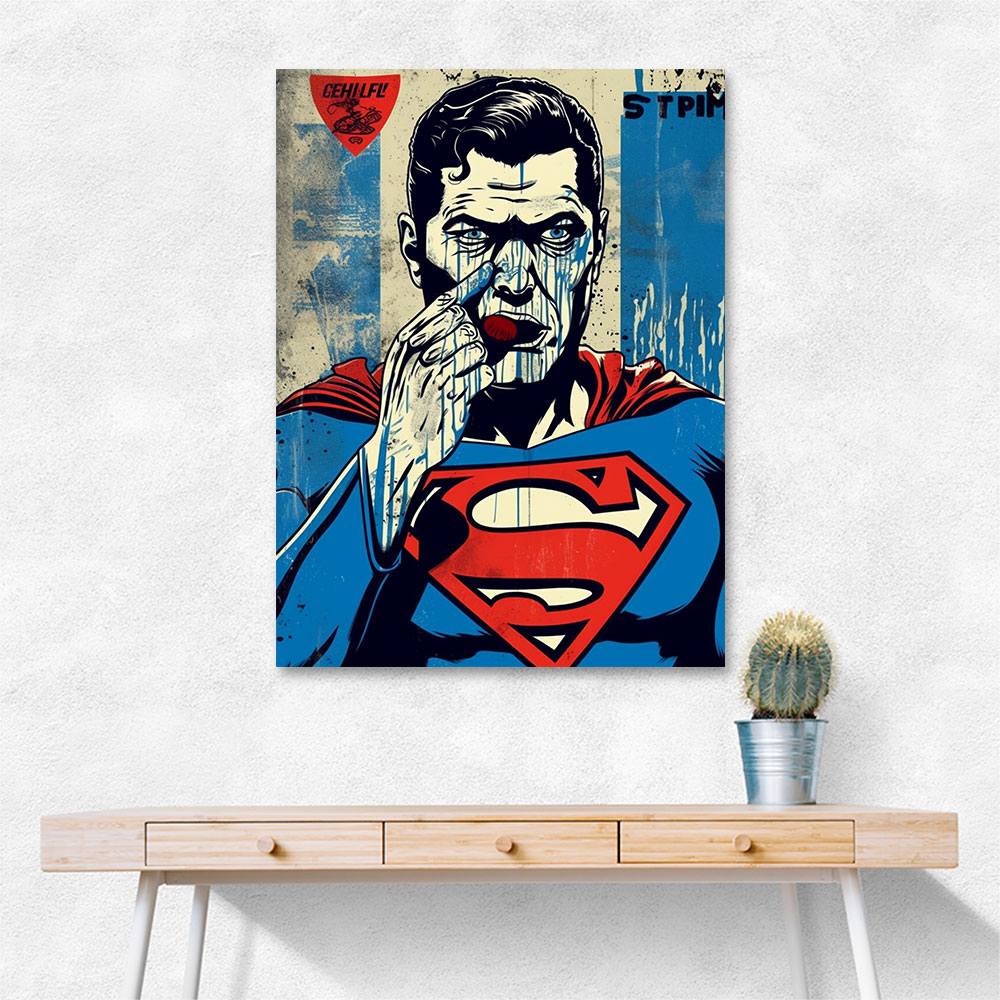 Superman Grunge Pop Wall Art