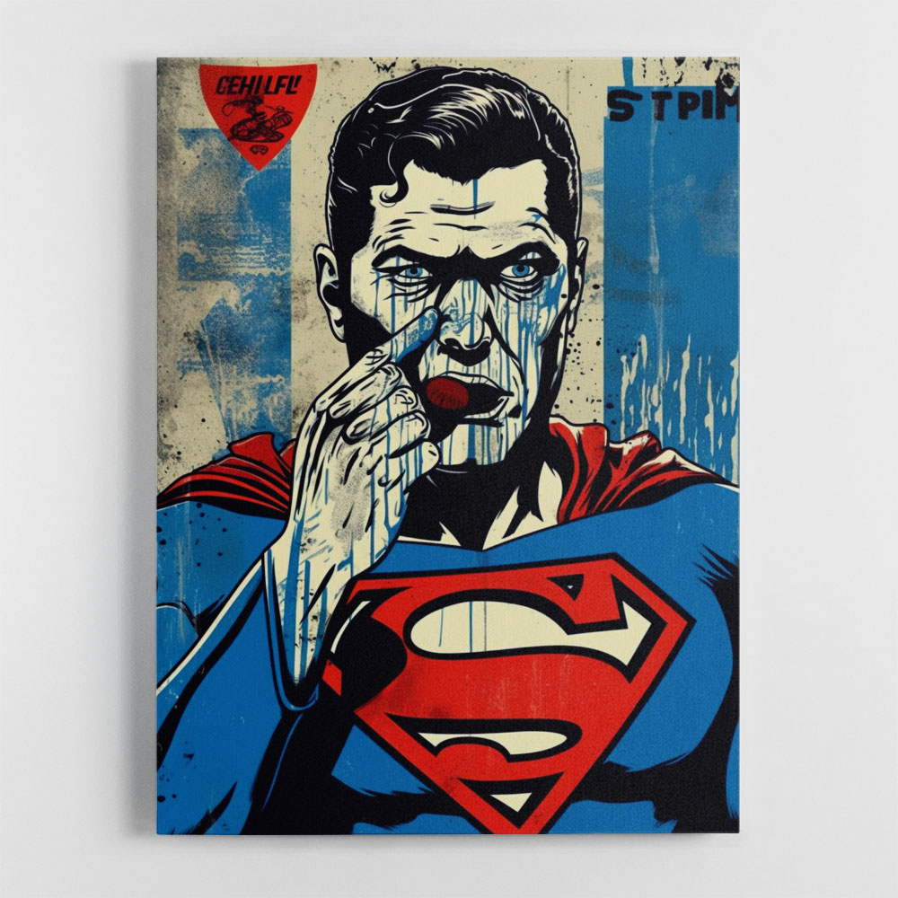 Superman Grunge Pop Wall Art Superman Grunge Pop Wall Art