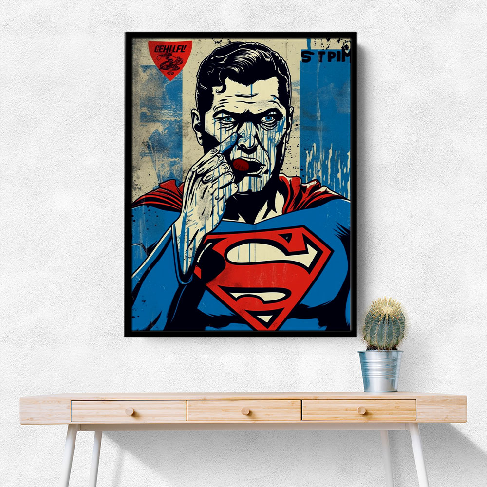 Superman Grunge Pop Wall Art Superman Grunge Pop Wall Art