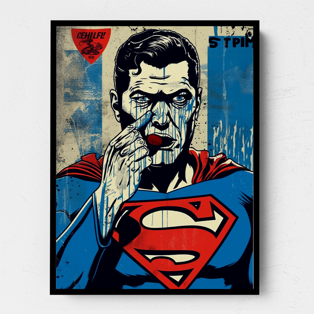 Superman Grunge Pop Wall Art Superman Grunge Pop Wall Art