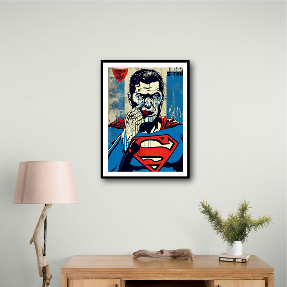Superman Grunge Pop Wall Art Superman Grunge Pop Wall Art