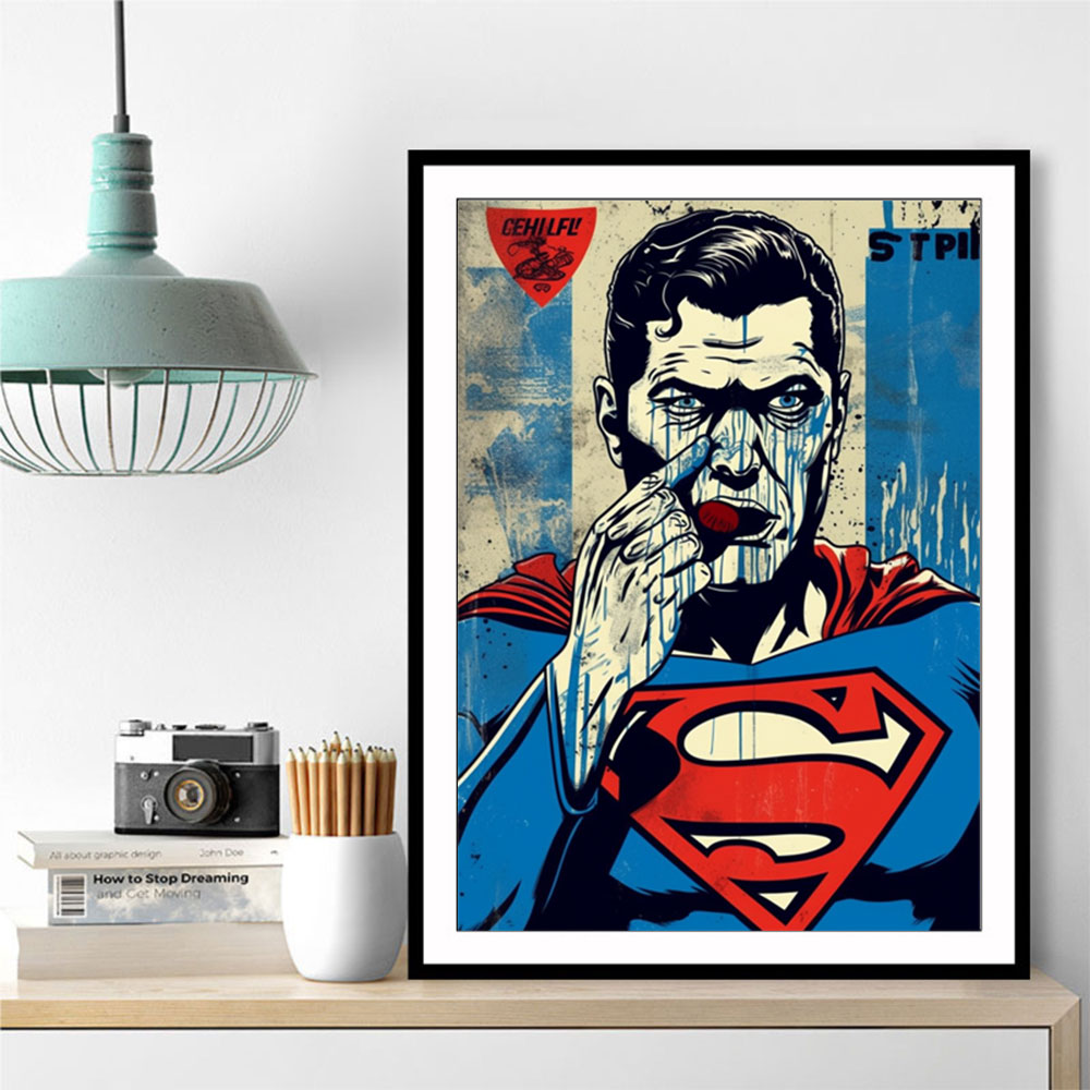 Superman Grunge Pop Wall Art Superman Grunge Pop Wall Art
