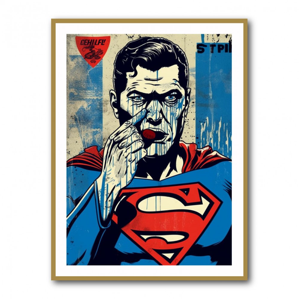 Superman Grunge Pop Wall Art Superman Grunge Pop Wall Art