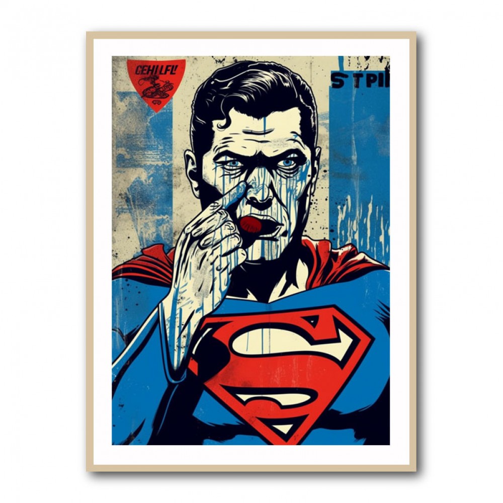 Superman Grunge Pop Wall Art Superman Grunge Pop Wall Art