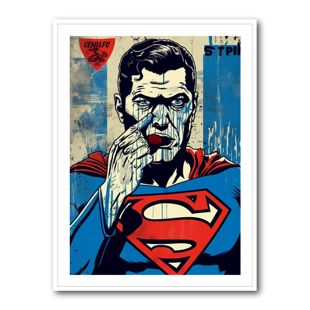 Superman Grunge Pop Wall Art Superman Grunge Pop Wall Art